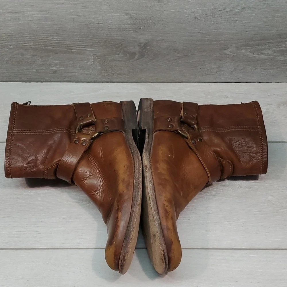 Frye Womens Veronica Harness Ankle Leather Boots Boho shoes sz 9.5B